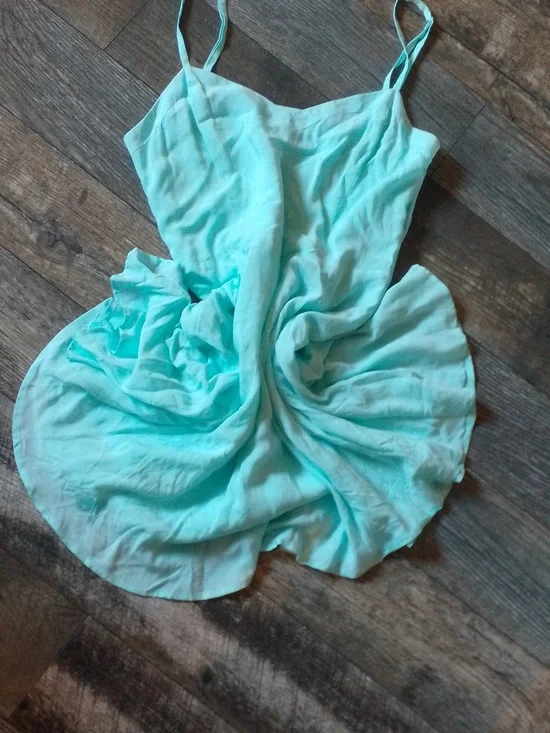 Talula By Aritzia Beautiful Teal Blue Free Flow Dress Magical Spring Fairy Dance - Picture 7 of 7